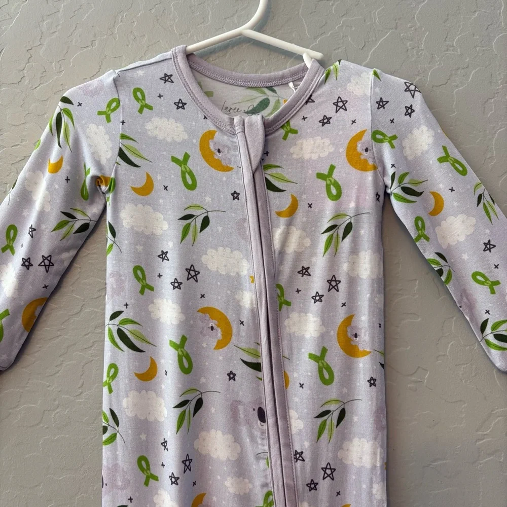 Laree + Co Morgan gray koala bamboo convertible footie pajamas 6-12 months NEW